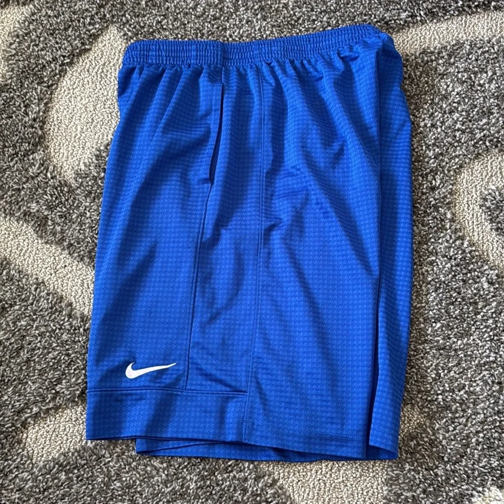 Nike Mens Dri Fit Basketball Shorts Bright Blue Neon Yellow drawstring large